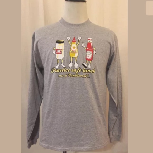 NWT Steve & Barry’s M Long Sleeve Gray Graphic Tee - Picture 1 of 4